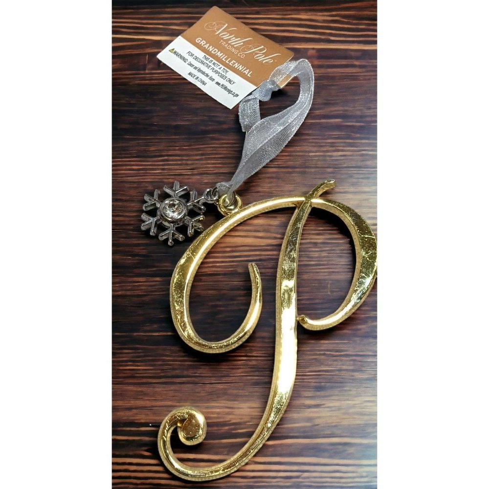 North Pole Grand Millennial P Snowflake Ornament